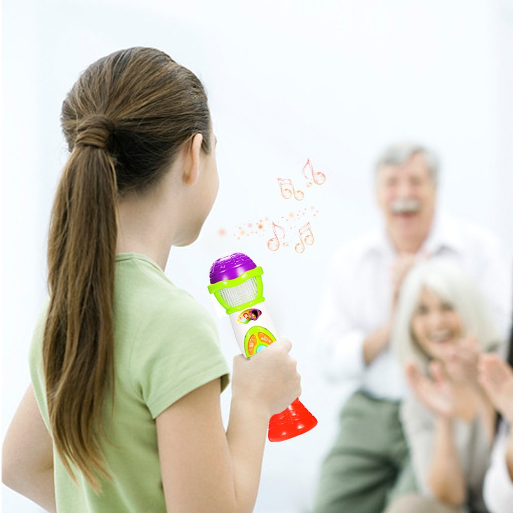 ThinkMax Kids Voice Changing and Recording Microphone with Colorful Light Musical Toys