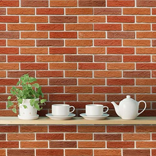 DeStudio 'Bricks Old Red' Peel and Stick Wallpaper Sticker (33 X 499 X 0.01 cms)