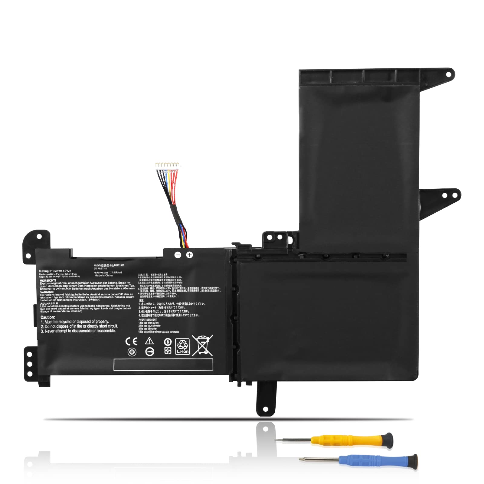 B31N1637 Laptop Battery for Asus VivoBook S15 S510 15 K510 F510 X510 X510U X510UA X510UF X510UQ X510UR X510UAR X510QA S510U S510UA S510UF S510UQ S510UN S510UR F510U F510UA F510UF F510UN F510UQ F510UR