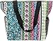 Silverhooks Womens Boho Patchwork Beach Tote Bag w/ Black Trim (Multi Color)