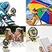 QINUKER Battery Operated Clip on Fan, Portable USB Rechargeable Desk Stroller Fan, 4000mAh Battery, 4 Modes for Baby Stroller Home Office Bedroom and Outdoor Travel (Grey)