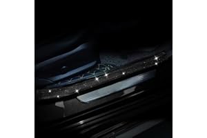 Torcarvh Car Door Sill Protector with Bling Rhinestones 2PCS Edge Guard Scuff Cover Anti-Scratch Strip Sticker Bumper Protector 5CM x 60CM (Black)