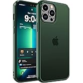 DEERLAMN Matte Case for iPhone 15 Pro Max 6.7-Inch, [Anti-Fingerprint] Drop Protection Shockproof Translucent Frosted Hard Back Slim Phone Cover, Dark Green