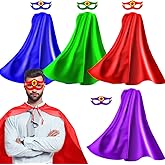 iROLEWIN Superhero Capes for Adults Masks 4 Pack Group Super-Hero Costumes as Women Men Dress-Up Family Party Christmas Gifts