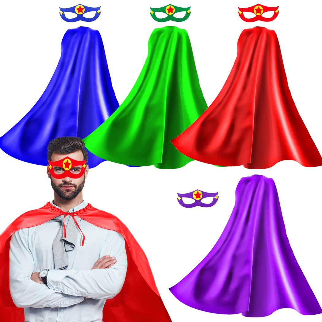 Photo 1 of Superhero Capes for Adults and Masks, 5 Pack Super Hero Capes Costume for Women Men Party Dress Up (4 Pack)