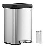 SONGMICS Kitchen Trash Can, 13-Gallon Stainless