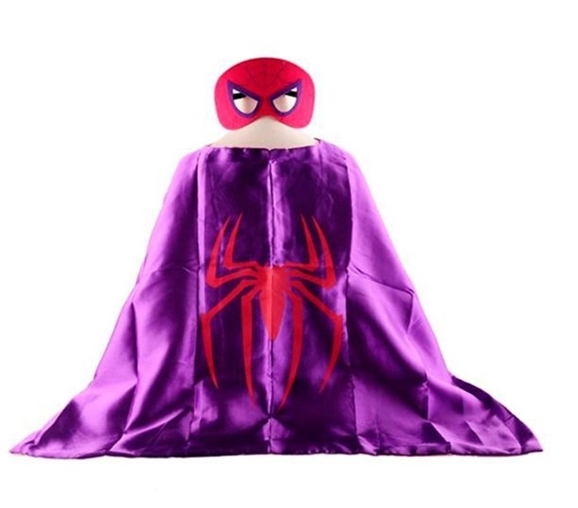 Superhero SPIDERGIRL Costume Cape and MASK Set Super HeroShips from US Halloween Costume Purple