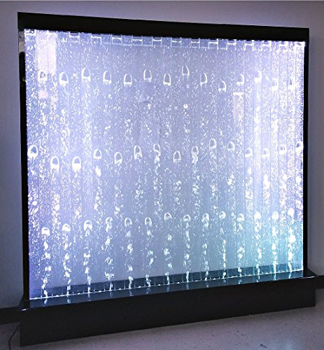 Fountain Bubble Wall Display Panel 79 Inches Square Free Standing Multi Color LED Light Restaurant Bar Club Salon Entry Foyer Model P52