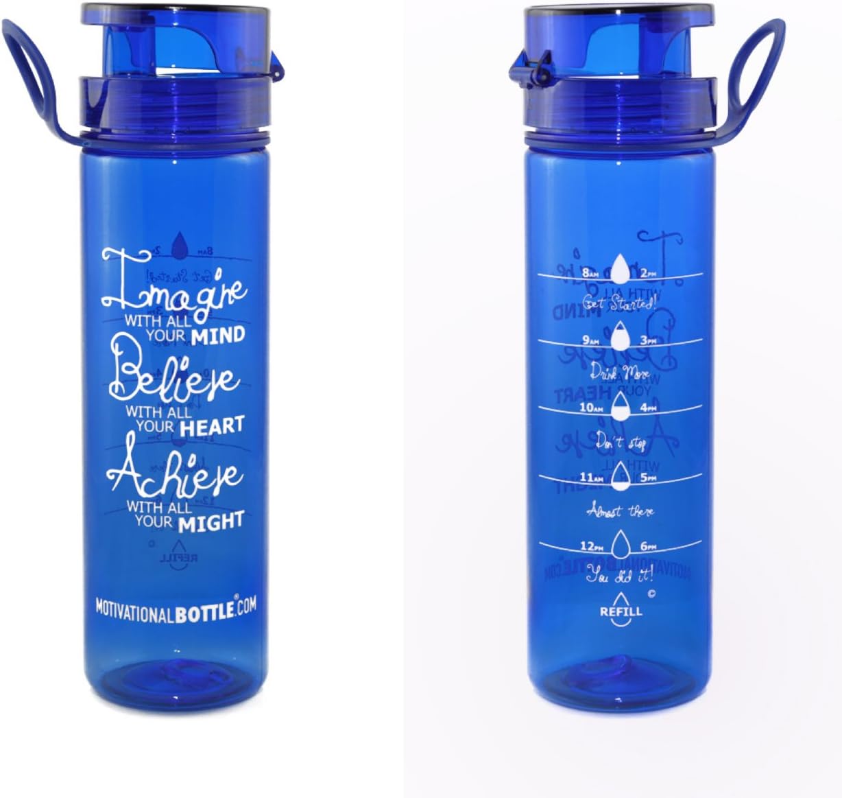 Motivational Bottle - 27oz Flip Lid Water Bottle | Fitness -Workout-Sports Bottle | Measurements | Goal Marked Times for Measuring Your Daily Water Intake, BPA Free Non-Toxic Triton