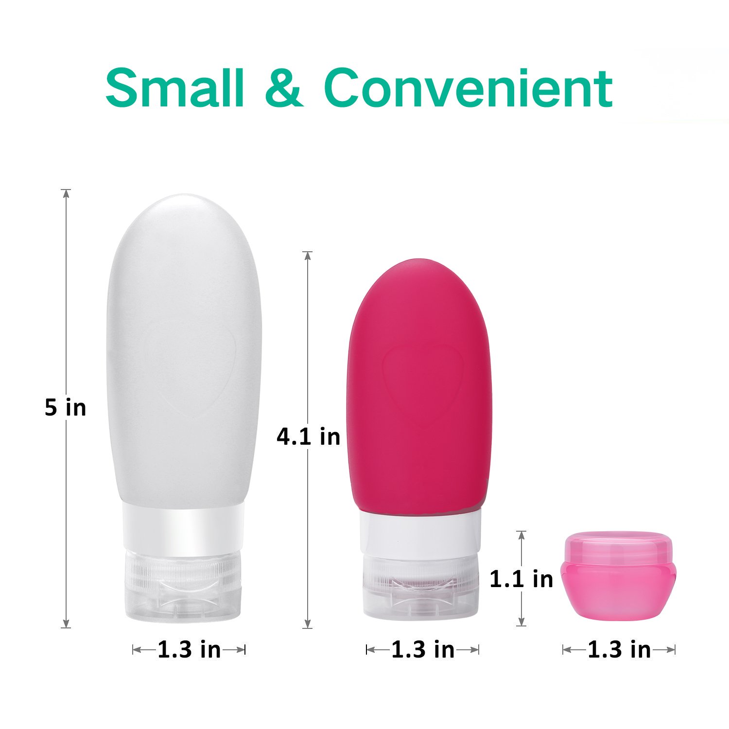 Uerstar Travel Bottles,Leakproof Silicone Refillable Travel Containers,Squeezable Travel Tube Sets Cosmetic Toiletry Containers for Shampoo Lotion Soap