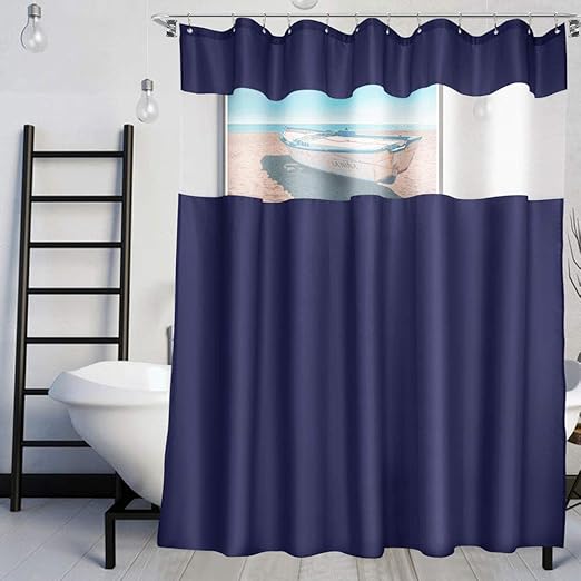 Amazon Com Vcvcoo Mesh Fabric Strip Shower Curtain Let More Light