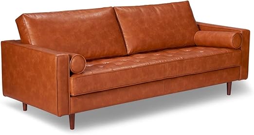 Amazon Com Ashton Vintage Leather Sofa Vintage Tan Kitchen Dining