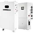 Dawnice 10KW 48V Lithium Battery LifePO4 Hybrid Solar System Storage Backup Wall/Ground-Mounted Grade A Battery Cells Built in 150A for Home Camping RV (10kw Hybrid Inverter+20kwh Battery)