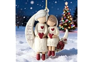 Grandma and Grandchild Moon Loves, Personalized Acrylic Ornaments, I Love You to The Moon and Black Ornament, Christmas Hangi