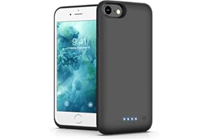 Ekrist Battery Case for iPhone 6/6s/7/8, [Upgraded 6000mAh] Portable Ultra-Slim Protective Charging Case, Extended Rechargeable Smart Battery Pack, Backup Charger Case Power Bank Cover (Black)