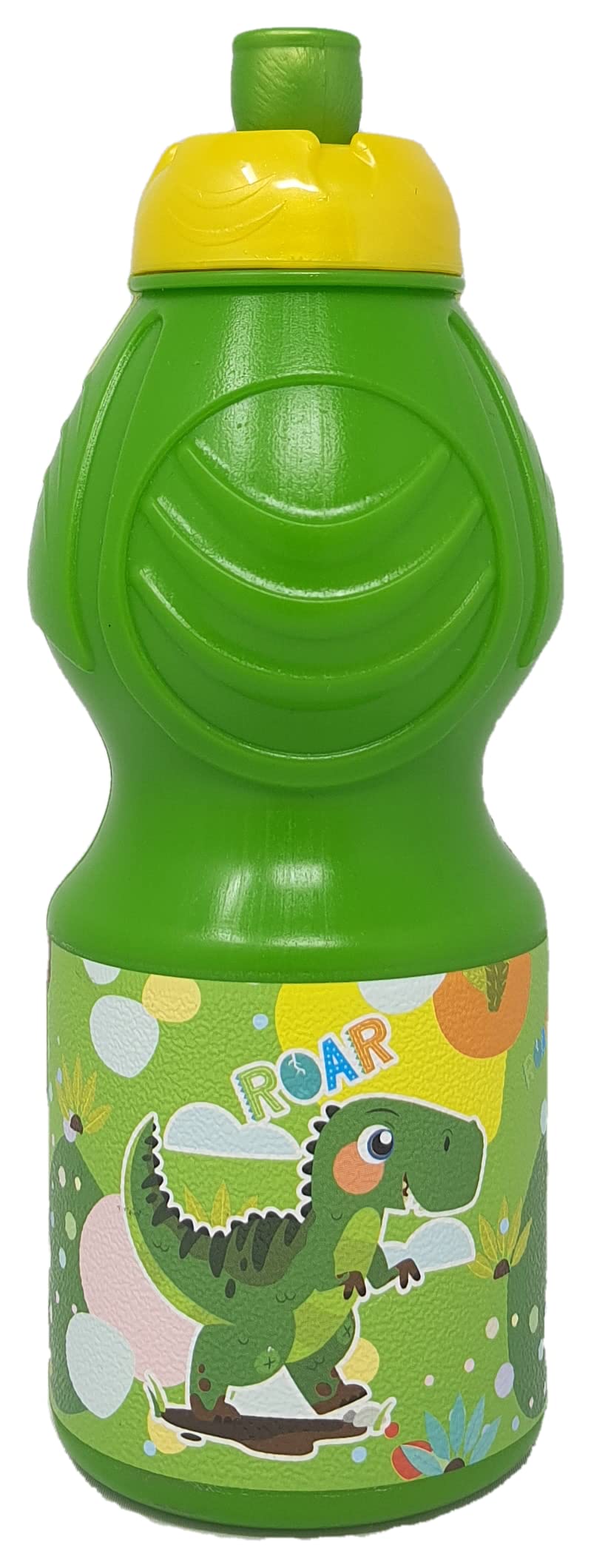Baby Water Bottle, Dinosaur, Reusable Plastic Bottle, BPA Free, 400ml Capacity, Green - ST07553