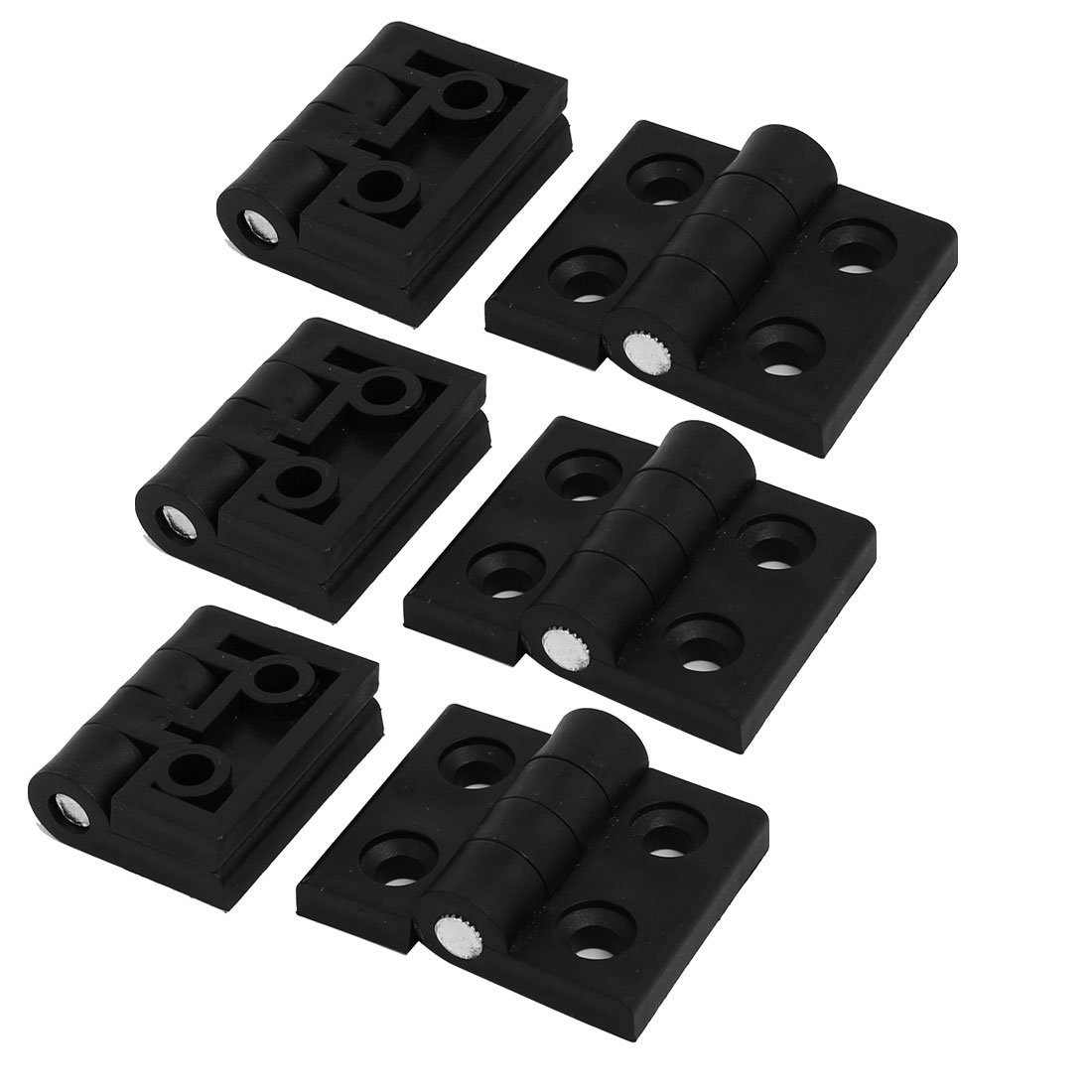 Sourcingmap Door Closet Foldable Flap Plastic Hinge 45mmx57mm Black 6pcs