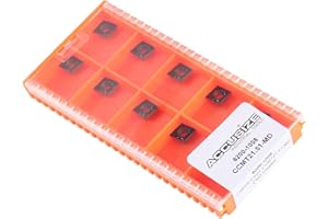 Accusize Industrial Tools Ccmt21.51-Md Cvd Coated Carbide Inserts, 10 Pcs/Box, Black and Yellow, 2200-1008