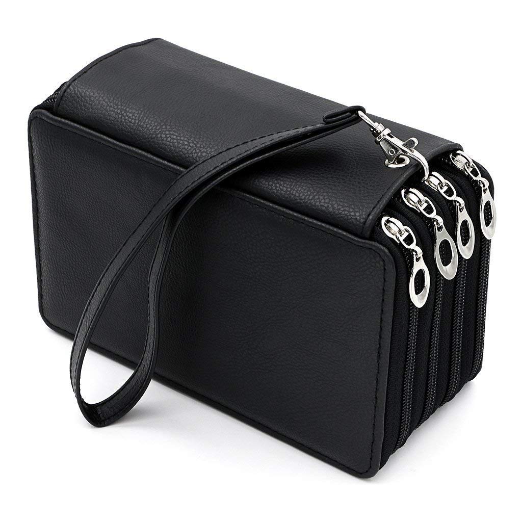 Buntstifte Federmäppchen, SmileStar 72 PU Leder Mäppchen Stationary Pouch für Prismacolor Aquarellstifte, Crayola Buntstifte, Marco Buntstifte, Polychromos Buntstifte