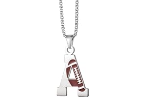 EZUY GNAY Letter Football Stainless steel Football Necklace Player Number Pendant silver Athlete LetterJewelry
