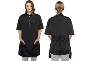 Gliitatu Dog Grooming Smock for Women Men Groomer Smock Hairdresser Barber Smock Jackets Apron Short Sleeve (L)