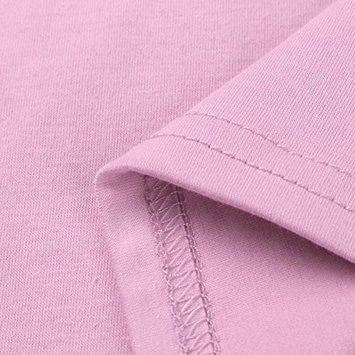 Women Teen Girl Crop Tops Cute Saturn Star Print Short Sleeve Fashion T Shirt Blouse (Pink, S)