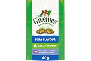 GREENIES Feline SMARTBITES Cat Treats Healthy Indoor Natural Dental Care, Tuna Flavour, 2.1oz Pouch