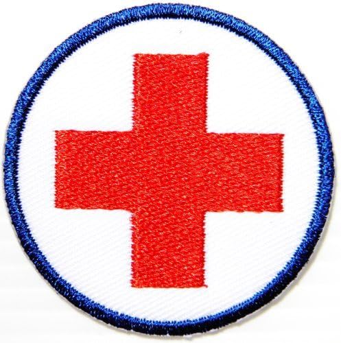 2"x 2" 2' American Red Cross Medic First Aid Nurse Doctor Emergency Logo Jacket Uniform Embroidered Sew Iron on Patch