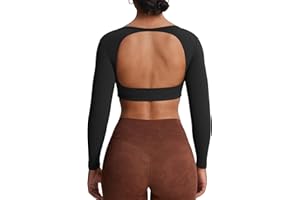 Aoxjox Women's Workout Vital Short Sleeve Seamless Crop Top Yoga Gym Sport Shirts T Shirt