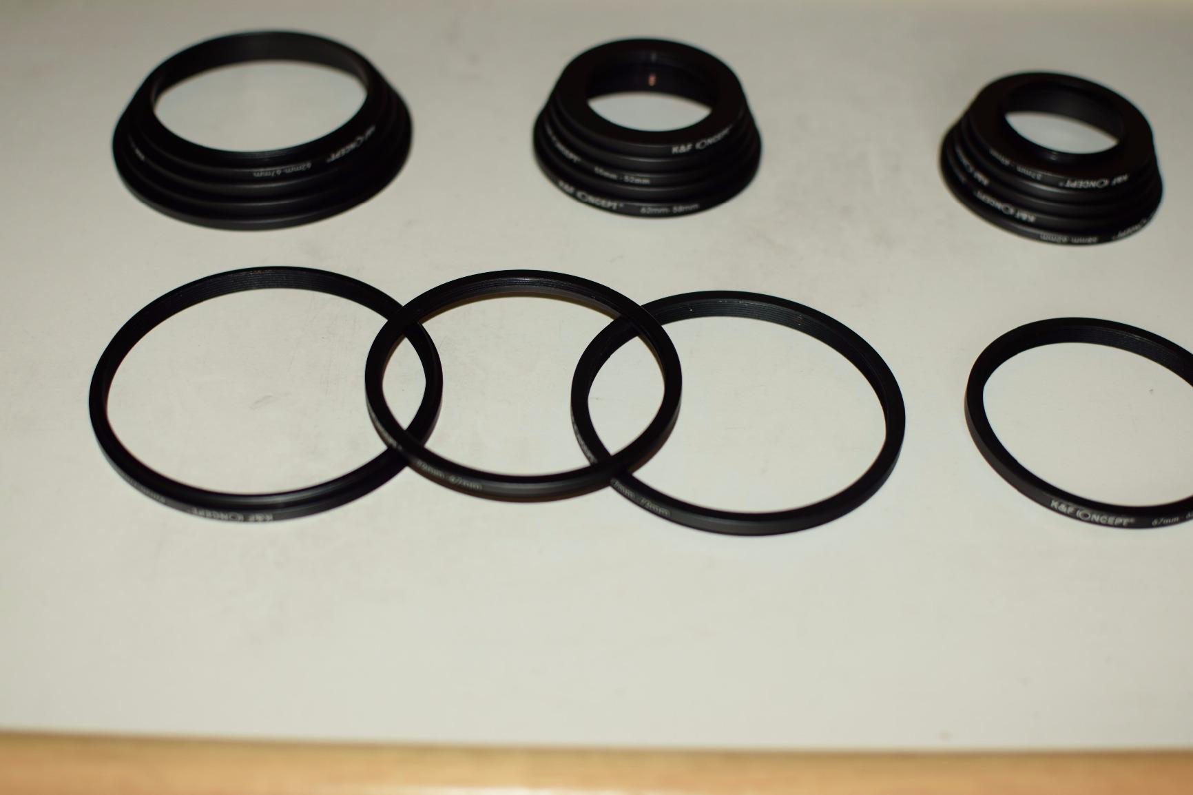 18 Pieces Filter Ring Adapter Set, Camera Lens Filter Metal Stepping