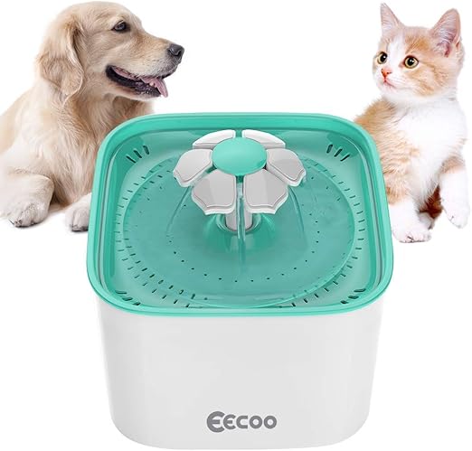 Amazone Fontaine à Eau Pour Chat Fontaine à Eau pour Chat Chien, EECOO Fontaine de Fleurs, Distributeur