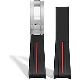 Rubber Watch Strap for Rolex Rubber Band 20mm for Men & Women Watches-Replacement Curved Lug End Watch Strap