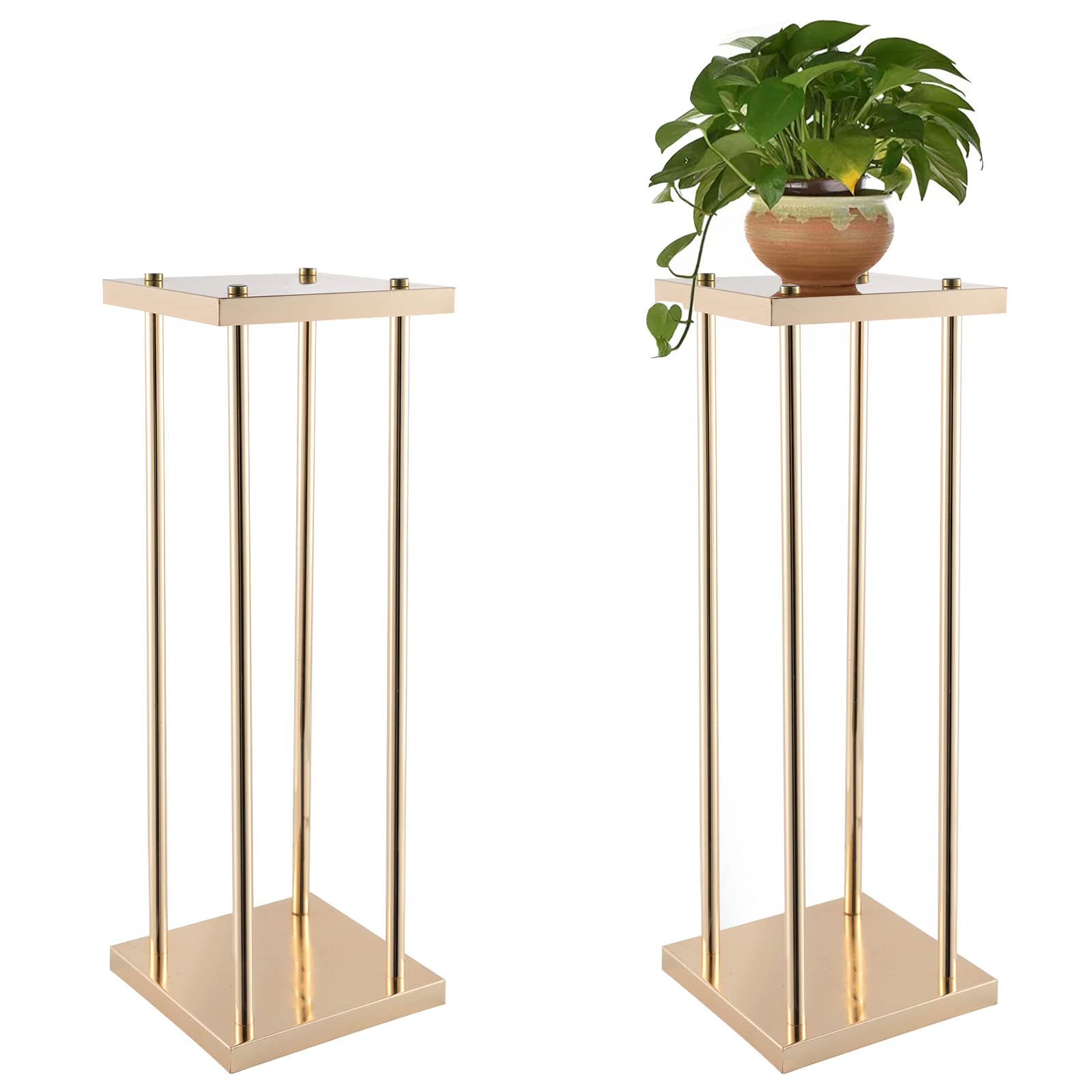 VINCIAGNT Wedding Centerpieces for Table,Wedding Flower Stand,Metal Vase Wedding Road Lead Flower Holders Centerpiece Wedding Anniversary Ceremony Party Birthday Event Aisle Home Decoration(Gold,2pcs)