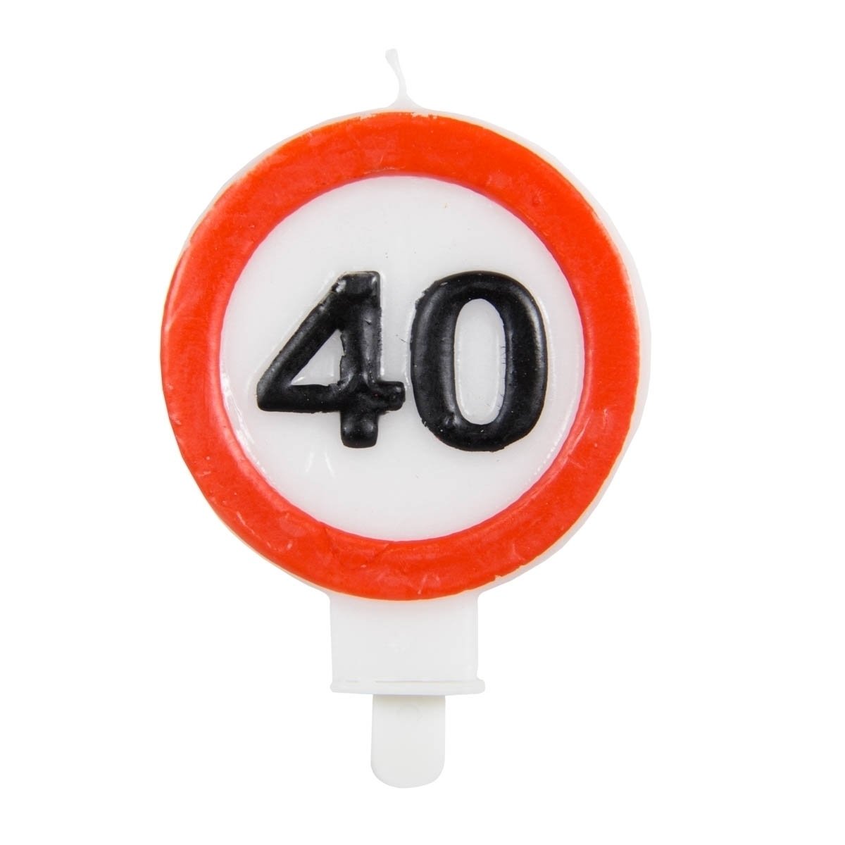 Folat - 40th Birthday Traffic Sign Candle - Multi Colors