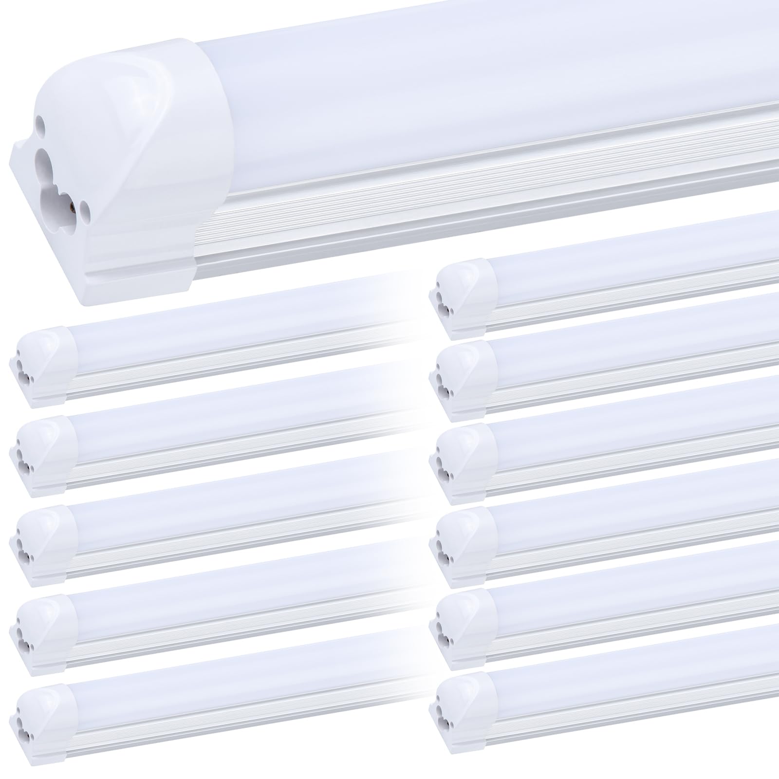 Photo 1 of (12-Pack), 8FT LED Shop Light Fixture, Super Bright 100W 6000K Cold White 15000LM, 8 Foot Led Lights, Flat 2 Rows Flat Shape 96" LED Shop Lights,Linkable T8 LED Tube Lights for Garage Warehouse