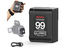 V Mount Battery, Moman Mini V-Lock Mount Power 99Wh 15A Up to 200W Draw with Dual D-Tap & USB Outputs for BMPCC 4k 6k Camcorders Cameras LED Lights, V-Mount-Battery-Dtap-Mini