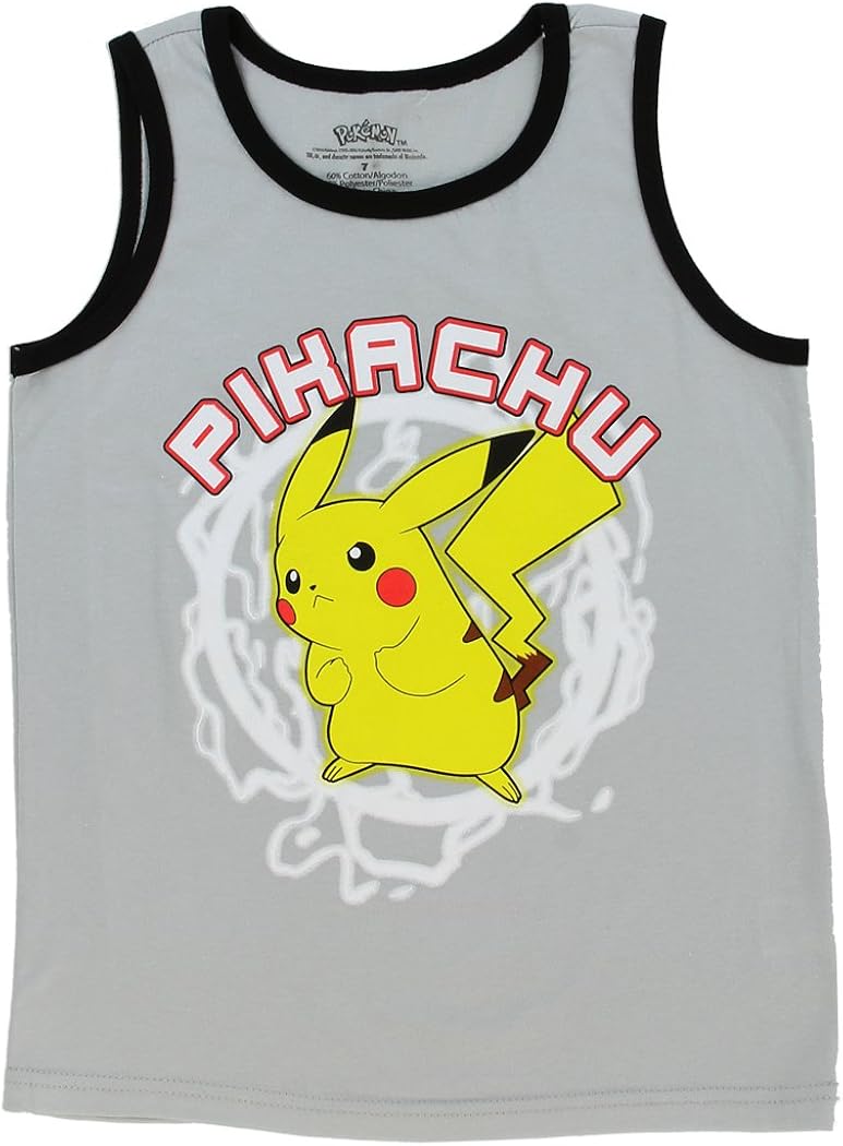Amazon Pokemon Boys ノースリーブタンクトップサイズ 4 18グレーまたはブルー カラー グレー Tシャツ カットソー 通販