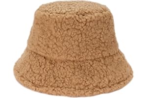WETMT Fuzzy Bucket Hat for Women Furry Fur Bucket Hat Winter Warm Plush Fisherman Fluffy Sherpa Bucket Hats