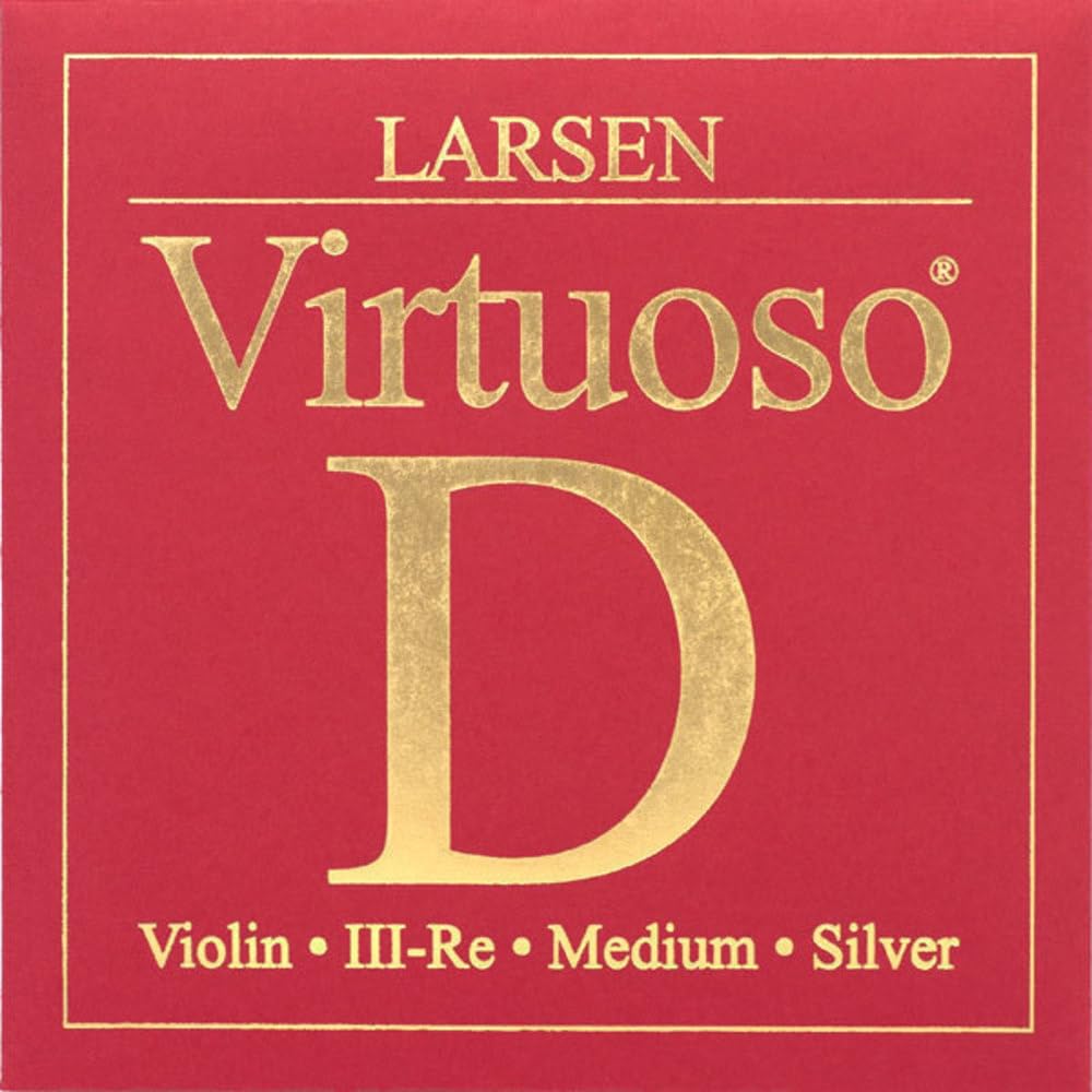 Larsen Strings Violin Strings Virtuoso D Silver single string Multi-Filament Nylon medium - Tension 4,8kg / 10.6lbs