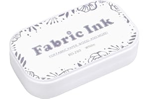 Fstaor Large White Ink Pad for Rubber Stamps, 3.7x2.2 inch Stamp Pads Permanent for Fabric Paper Wood