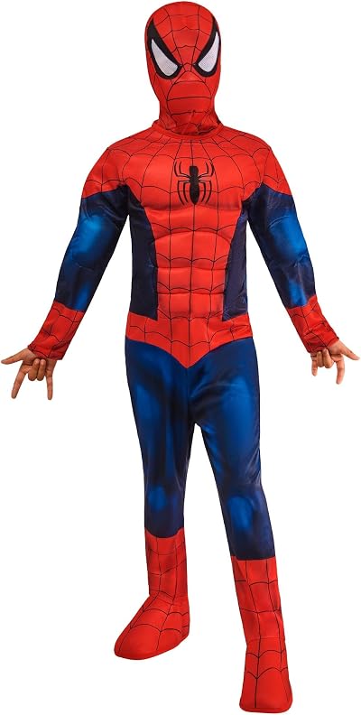 Rubies Spider-Man Deluxe Child Costume Padded Muscles Snood 7-8 Years