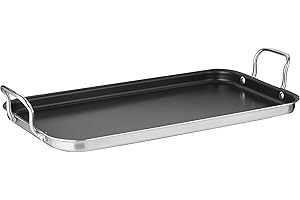 CUISINART Non-Stick Double Burner Griddle, 10 X 18-Inch, Stainless Steel