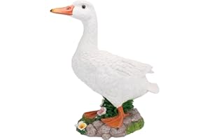 Haofy Porch Goose Statue Resin Large Duck Figurine Hand Painted Animal Sculpture Indoor Outdoor Garden Patio Lawn Decor Home 