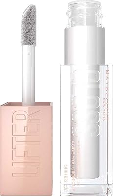 Maybelline New York, Lifter Gloss Lip Gloss, Hidratação Intensa e Lábios Rechonchudos Sem Retoques, Fórmula de Ácido Hialurônico, em Sombra 01 Pérola