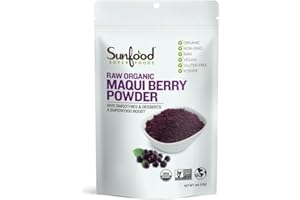 Sunfood Superfoods Organic Maqui Berry Powder - Raw | 4 oz. Bag, 18 Servings | Freeze Dried to Maintain Nutritional Integrity, Antioxidants-rich | Superfood for Smoothies, Yogurt, Desserts | Non-GMO