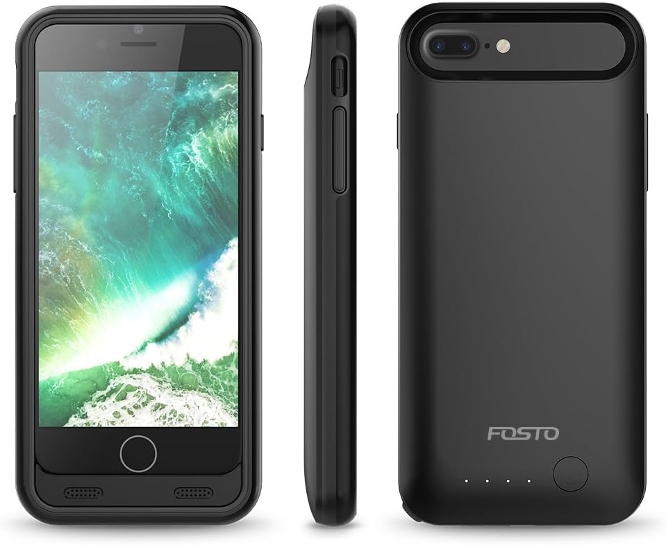 FOSTO iPhone 7 Plus/8 Plus Battery Case, Ultra Slim Portable Charger iPhone 8 Plus Charging Case,4000mAh External Rechargeable Power Case for iPhone 7 Plus/8 Plus [Certified Chip, iOS 10+ 5.5 inch]