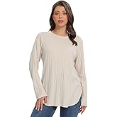 janzu Womens Tunic Tops Long Sleeve Fall Shirts Brushed Warm Women's Sweaters Winter Tops for Women Casual Dressy Outfits