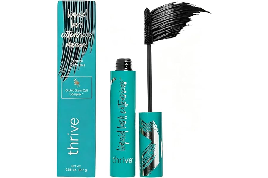 Thrive Mascara Extensions, Tubing Mascara Cosmetics Natural Lengthening Volumizing Eye Makeup, Waterproof & Smudge-Proof, Long-Lasting No Clumping or Flaking (Rich Black)