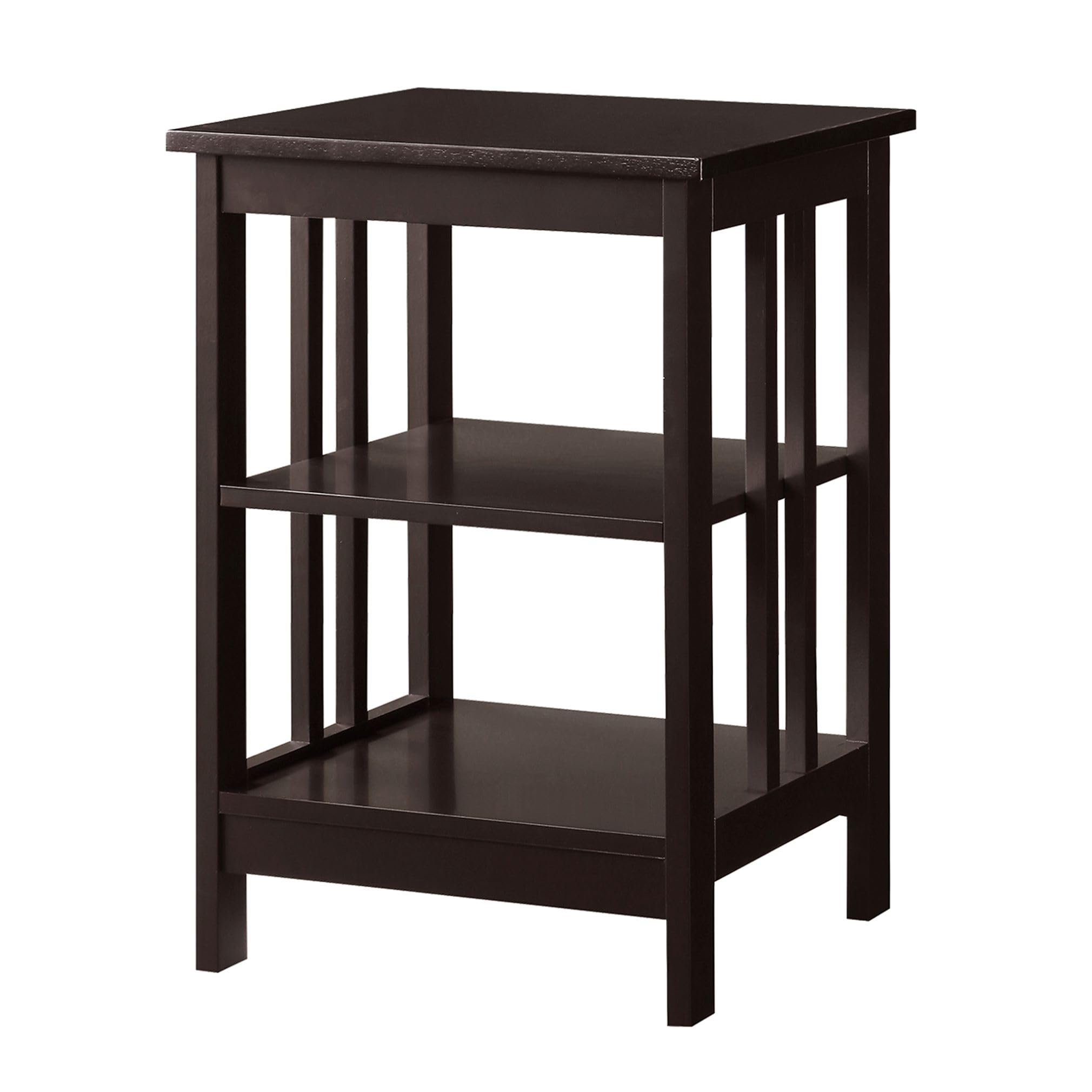 Convenience Concepts Mission End Table with Shelves, Espresso Image