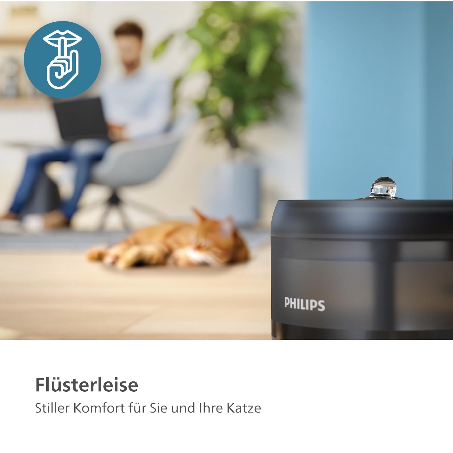 Philips Pet Series Katzenbrunnen, Intelligenter Trinkbrunnen, Auslaufschutz, Nachfüllüberwachung, Bewegungsaktivierung, Flüsterleise (PAW3210/02) 9